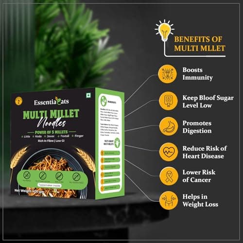 Essentiaeats Multi Millet Hakka Noodles Includes Tastemaker 400g Pack of 2, No Maida Not Fried No Preservatives No MSG Healthy Noodles Ready to Cook — image 5