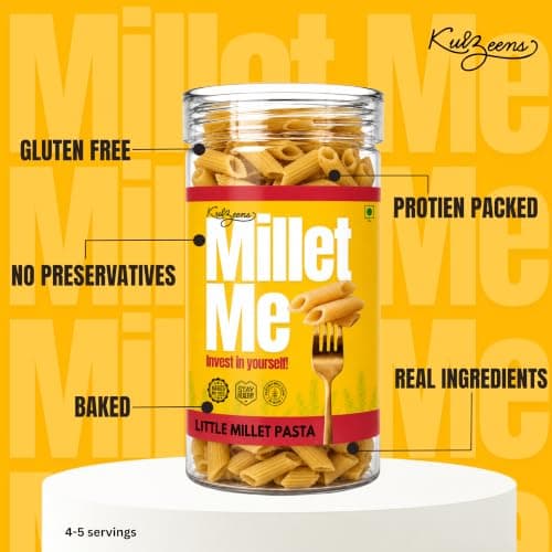 Millet Me by Kuizeens Little Millet Pasta - 230g ( Pack Of 2 ) | No Maida | High Fiber Vegan Pasta |Protein & Fiber-Rich | Gluten-Free Delight | low-carb diets | Easy-to-Make | No MSG | No Preservatives|Jain | No Onion & Garlic — image 6