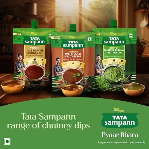 Tata Sampann Chatpati Dhaniya Pudina Chutney Dip, Made with Fresh Coriander and Mint, Tangy and Flavorful, Hari Chutney, Ready to eat, Pairs well with Parathas, Chaats & Snacks, 100% Quality Ingredients, Hygienically Prepared, 200 g — image 8