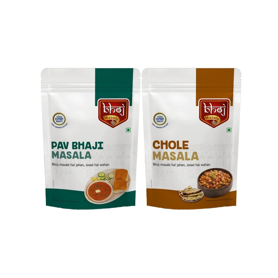 Bhoj Masale Pav bhaji And Chole Masala Powder Combo Pack 200GM Each | Aromatic Jain Spice for Flavorful Indian Cooking | For Flavorful Cooking | No Artificial Flavor Added | No Onion and No Garlic added (Jain Friendly) — image 2
