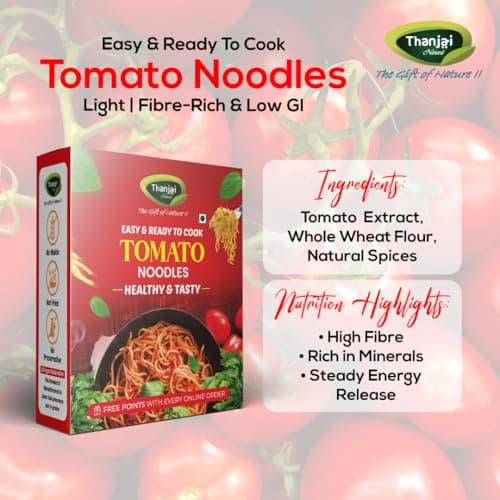 Thanjai Natural Tomato Noodles 180 Grams X 2 (No Maida Hakka Noodles, Not Fried, No MSG, Classic and Mild Millet Noodles No Preservatives, No Chemicals, No Artificial Extract) — image 4