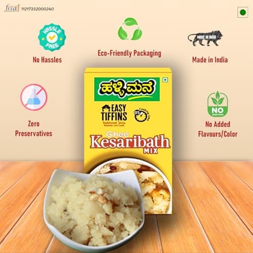 HALLI MANE Kesari Bath Mix 200G-Ready To Eat Food Products-Made With Pure Ghee-No Preservatives-100% Vegan|5 Minute Instant Mix&Easy Cook Breakfast Mix|Pack Of 1 — image 6