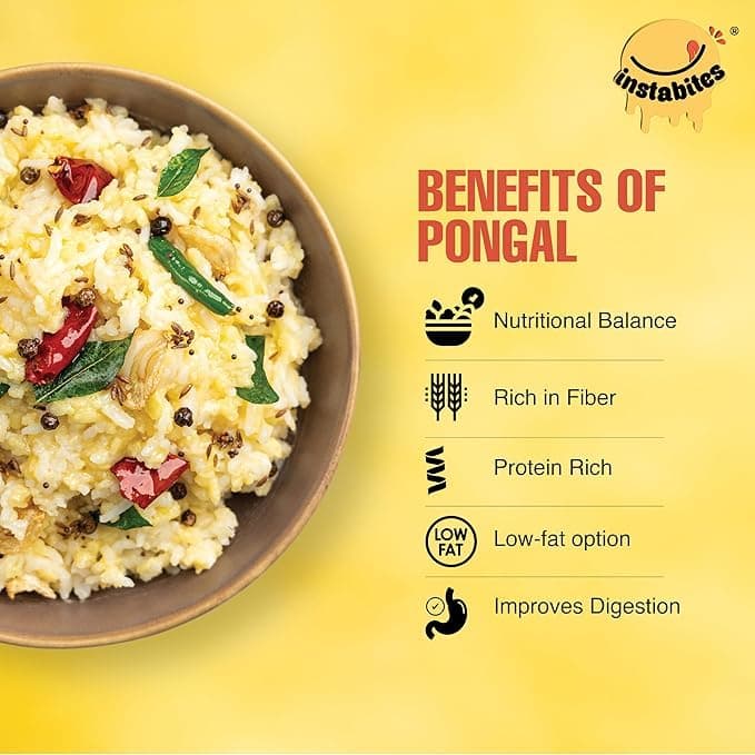 Instabites Ready to Eat Pongal 65g, No Added Preservatives and Ready to Eat in Minutes - Pack 3 — image 5