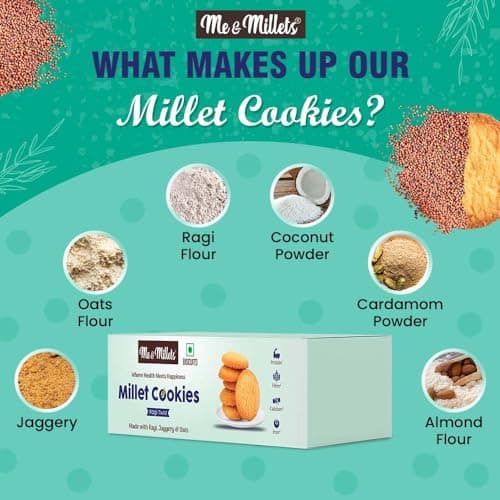 ME & MILLETS Cookies - Ragi Twist (Pack of 3, Each 75g) - Delicious Millets Biscuits, Rich In Protein & Fiber, Healthy Tea Snack (Jain Friendly) — image 5