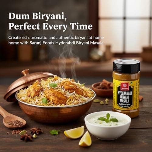 SARANZ Hyderabadi Biryani Masala Perfect for Cooking, Ready to Use, Natural Flavored Masale , Spice Powders and Masalas, Premium Artisanal Spices with Rich & Strong Flavour-100 Grams Sprinkler Jar — image 4