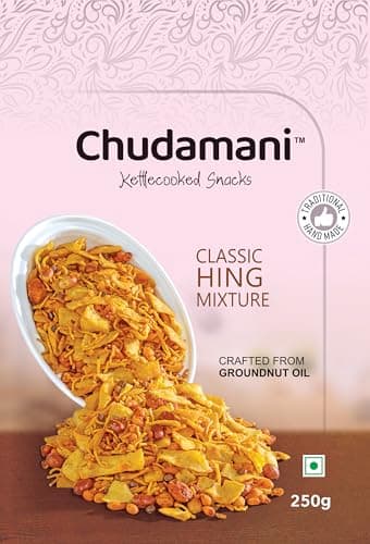 Chudamani Classic Hing Mixture, Kettlecooked Snacks, Traditional Handmade, Crunchy Hing-Flavoured Mixture, Healthy Indian Snacks, Palm Oil Free - 250gm