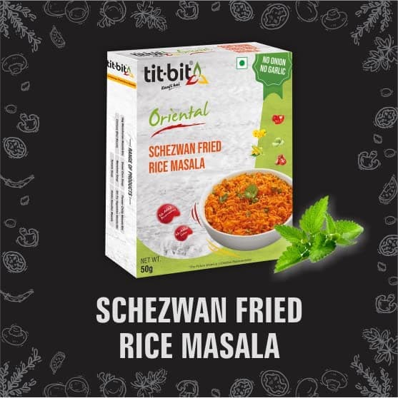 Tit-Bit Spicy Chinese Spices Combo - No Onion No Garlic - Schezwan Fried Masala, Hakka Noodles Masala & Paneer chilly Mix - Quick & Easy to Make - Pack of 6 - Each Flavour 2 Packs (300g) — image 4