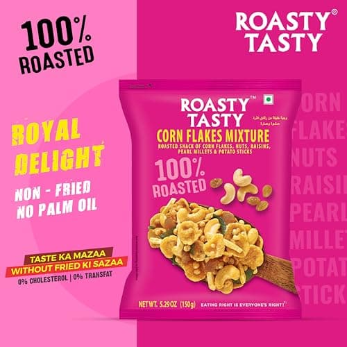 Roasty Tasty Cornflakes Mixture Roasted Namkeen 200 G | Palm Oil Free Snack | Replacement of Fried Namkeen & Bhujiya | Ideal Millet Namkeen | Low Calorie Snacks - Roasted Namkeen — image 3