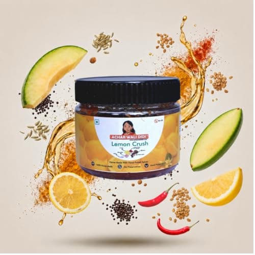 Achar Wali Didi Lemon Crush Pickle Khatta-Meetha in Fresh Homemade Oil-Free Nimbu ka Achar with No Onion or Garlic Traditional Lemon Chunda Style Sweet & Sour Pickle No Chemical Preservatives (300g) — image 7