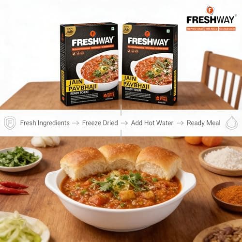 Freshway Pack of 2 (Jain Pav Bhaji & Jain Pav Bhaji) Ready to Eat Freeze Dried with No Added Preservative & Colors — image 6