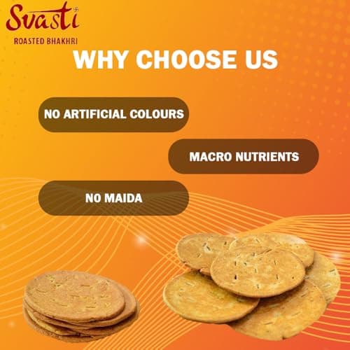 Svasti Dry Methi Bhakhri Snacks - 200 gms (Pack Of 4)| Roasted Healthy Gujarati Snacks | No Maida | No Artificial Colours | No Onion & No Garlic | Vacuum Packed | Gluten Free — image 3