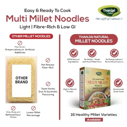 Thanjai Natural Multi Millet Noodles 180 Grams X 5 (900 Grams) of Homemade Natural Millet Noodles(No Preservatives, No Chemicals, No Artificial Extract) — image 3