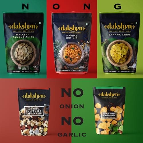 Dakshyn Nendran Yellow Banana Classic Satled Wafer Chips (200g x Pack of 4) | Jain Snacks No Onion No Garlic | Oil Free Snacks | Healthy, Gluten Free, Vegan, Plant Based | Kerela Banana Salted Chips — image 7