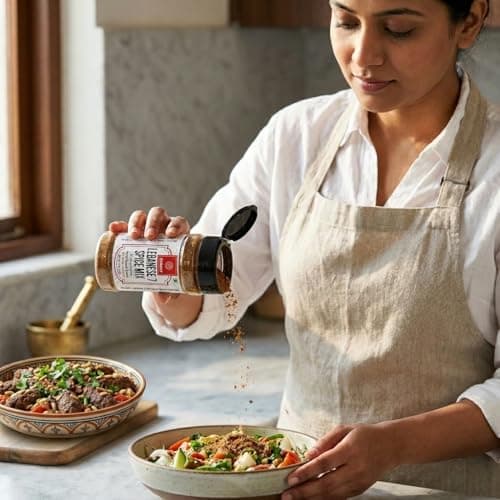 SARANZ Lebanese 7 Spice Mix & Chinese 5 Spice Jain Seasoning ( Combo Of 2 ) Instant Use | Spice Powders and Seasonings | Perfect for Cooking | Premium Artisanal Spices with Rich & Strong Flavour | 100 Grams Bottle — image 4