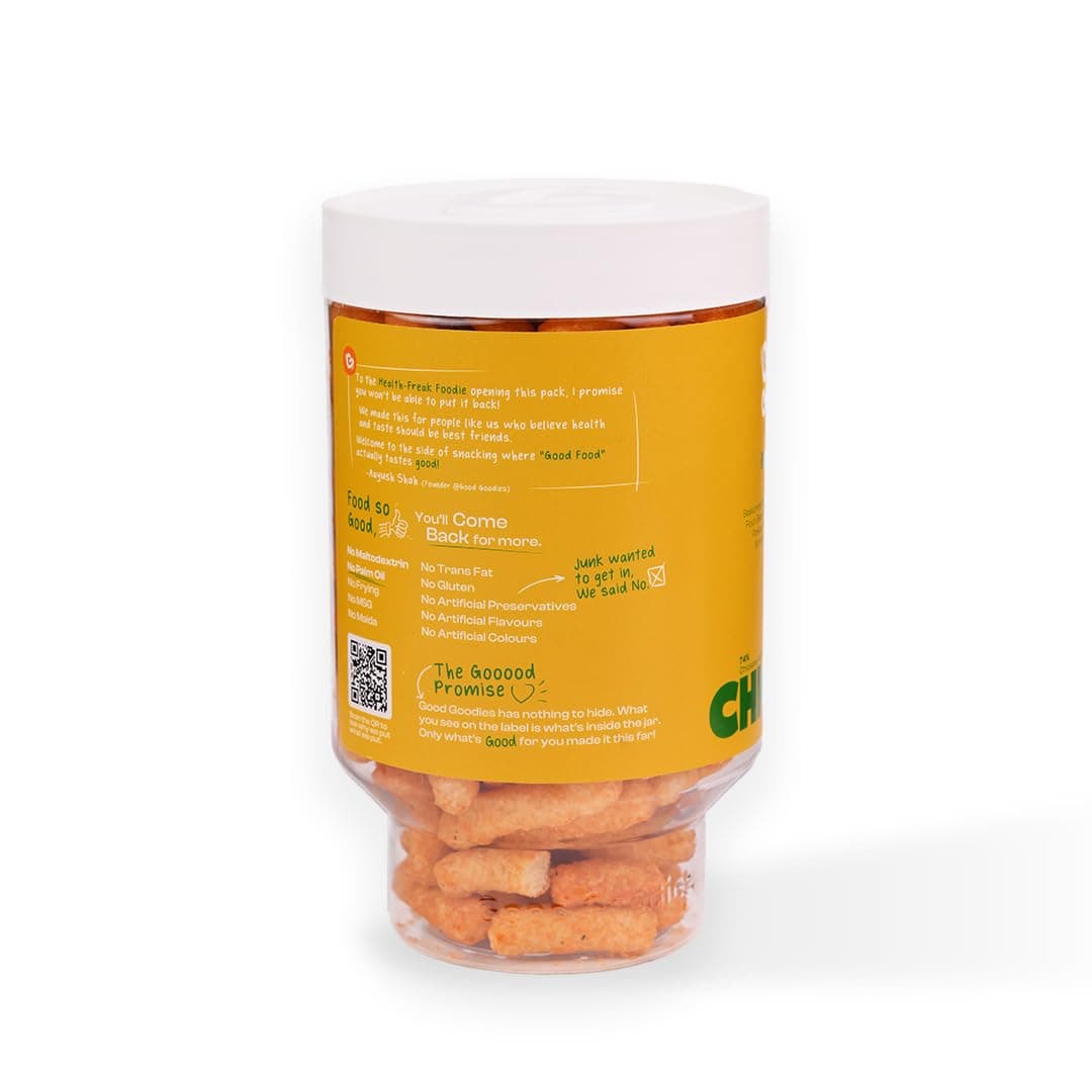 Good Goodies Baked Chickpea Puff Chilli Lemon | Baked Not Fried | Chickpea-Based Snack | No Maida, No Palm Oil, No Maltodextrin | No Artificial Colours or Preservatives | Light & Crunchy | Diet-Friendly | 125g | Pack of 1 — image 4