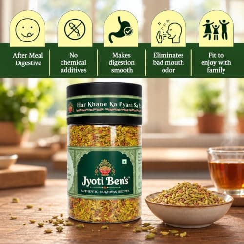 Jyoti Ben's Mukhwas - Roasted Fennel Seeds (Saunf) With Dhana Daal, 1 Count - 200 Gm — image 7
