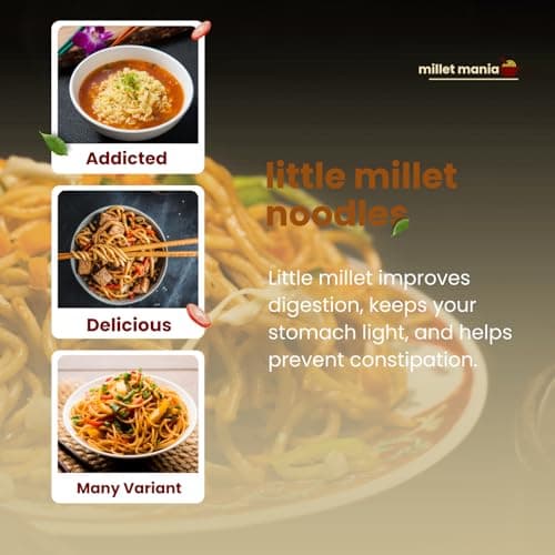 Millet Mania Little Millet Noodles | Healthy & Nutritious Noodles | No Maida, Non-Fried | 100% Vegan | Easy to Digest | Indian Origin (pack of 1) — image 4
