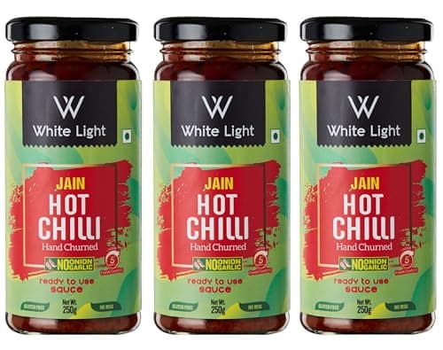 White Light Food Jain Hot Chilli Sauce l Vegan and Natural Ingredients l Ready to Eat Healthy Food (250g) (Pack of 1) — image 7