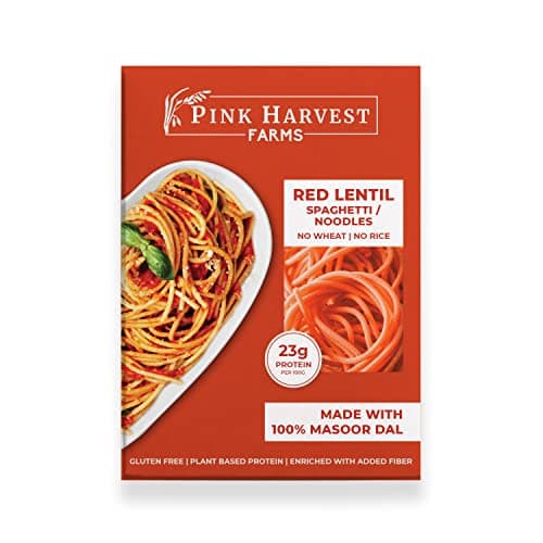 Pink Harvest Farms Red Lentil Spaghetti Noodles | No Rice - No Maida | Vegan | Gluten Free | High Protein | 200gm Pack