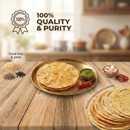 Om Uttam Chana Masala Papad - 100% Natural Papad | 400 Gram | Fresh and Homemade — image 4
