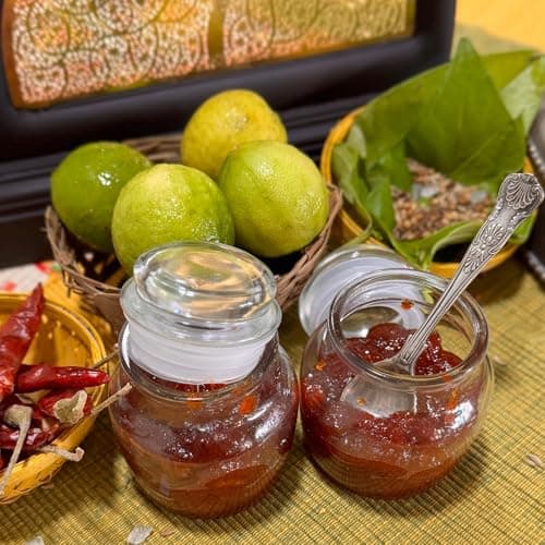 Do Chutki Nimbu Pataka - Hot & Sweet Chilli Lime Chutney 200g | Khatta Meetha Sweet Lemon Chunda Chatni | Meethi Chutney | No Onion No Garlic — image 6