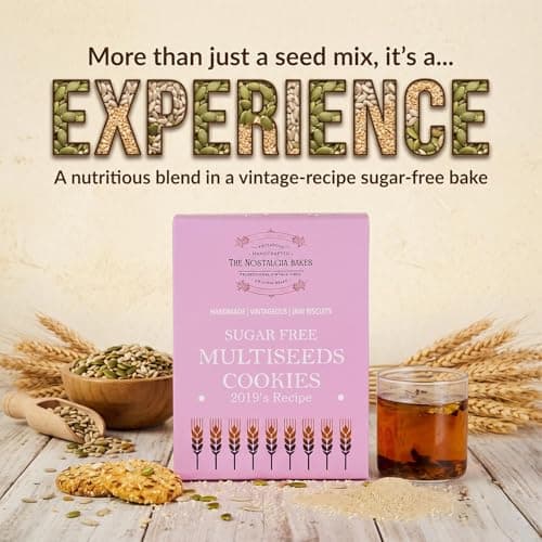 The Nostalgia Bakes Sugar-Free Multiseeds Cookies – Handmade Healthy Biscuits for Diabetics – Natural Seed Mix Cookies with 2019's Original Recipe – Jain Friendly Tea-Time Snack – No Added Sugar — image 5
