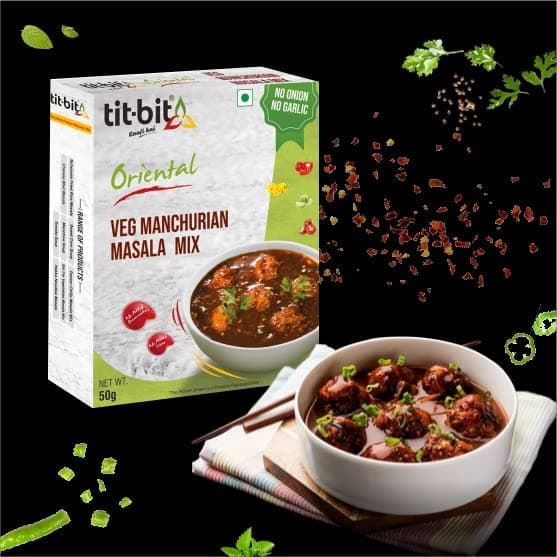 Tit-Bit Oriental - No Onion No Garlic Veg Manchurian Masala, Schezwan Fried Rice Masala, Tomato, Sweet Corn & Manchow Soup - Quick & Easy to Make - Pack of 5 (250g) — image 5