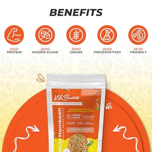 KILOBEATERS Zero Sugar Roasted South Indian Style Nuts Namkeen Healthy Mixture Snacks for Diet, Zero Preservative - 400 g (Pack of 1) — image 7