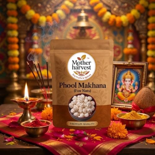 Mother harvest Prasadam Makhana | Crunchy Phool Makhana | Handpicked 4+ Sutta | Fox Nuts/Lotus Seeds | Gorgon Nut | Healthy Diet Immunity Booster Snacks | Rich in Calcium & Maintains Weight | 200gm — image 7