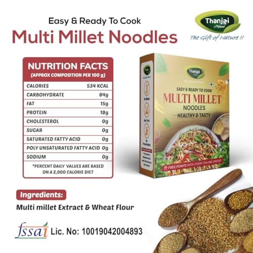 Thanjai Natural Multi Millet Noodles 180 Grams X 5 (900 Grams) of Homemade Natural Millet Noodles(No Preservatives, No Chemicals, No Artificial Extract) — image 2
