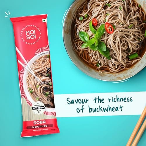 MOI SOI® Healthy Soba Noodles | Made with 30% Buckwheat Flour & 55% Whole Wheat | No Maida, Not Fried | 100% Natural | No Artificial Preservatives or MSG | 150gms (Pack of 1) — image 3