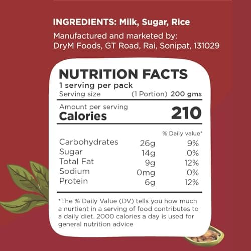 DryM Foods Ready-to-Eat Kheer – Instant Rice Pudding, Traditional Dessert, Gluten-Free, 100% Natural, 250g — image 2