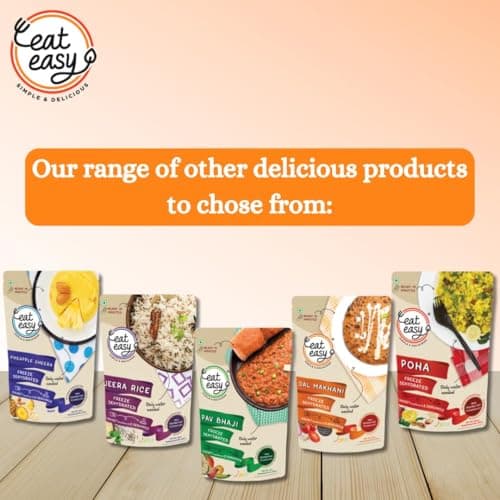 Eat Easy Ready To Eat Jain Dal Tadka, 62gm (Pack of 2), Delicious Instant Food | High Protein & Fiber, Freeze Dehydrated Healthy Instant Travel Food | 100% Veg | No Preservatives | Just Add Water and Cook — image 7