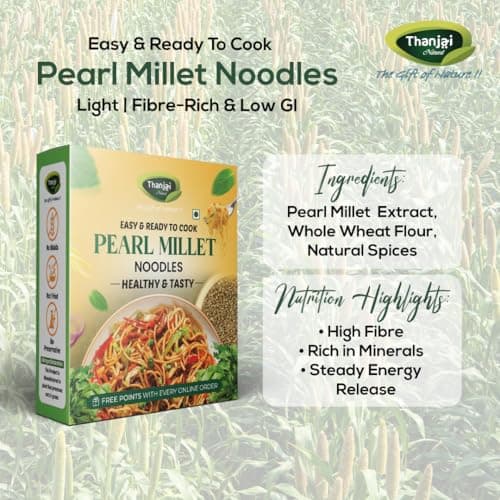 Thanjai Natural Pearl Millet Noodles 180 Grams X 2 (360 Grams) of Homemade Natural Noodles (No Preservatives, No Chemicals, No Artificial Extract) — image 5