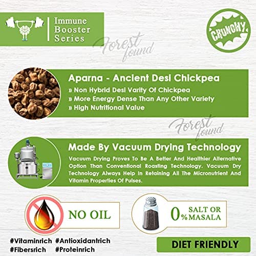 Forest Found Vacuum Roasted Black Chana Jor Garam (250g) – 100% Oil-Free & Gluten-Free Namkeen | No Salt & No Masala | Low-Fat Diet Snack for Weight Loss — image 4