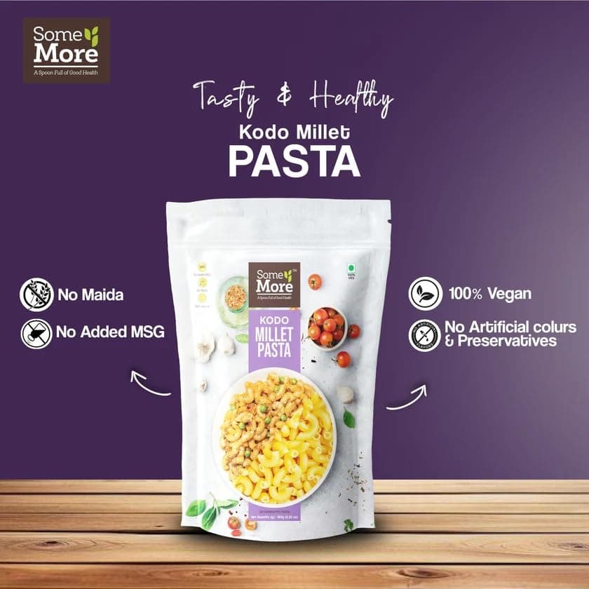SOME MORE Kodo Millet Pasta 180g | Healthy Grain Instant Cooking Pasta | Quick Meal Option | Traditional Millet Food | Easy Cook Serve Pack | Kitchen Style Snack Box — image 2