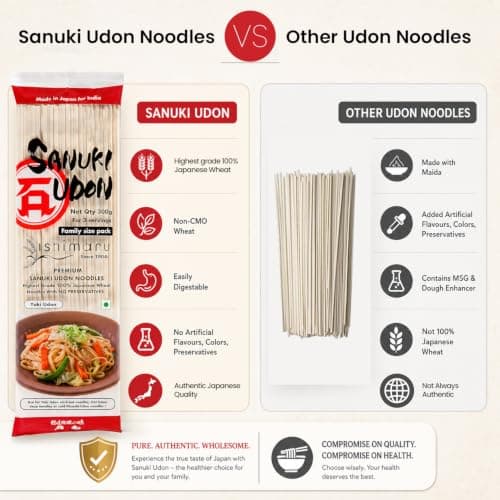 Pocket Kitchen Ishimaru Premium Sanuki Udon Noodles - 600gram (300gram X 2) | Made in Japan | Highest Grade 100% Japanese Wheat | No Maida, No Preservatives, Not Fried but Dried, No MSG — image 8