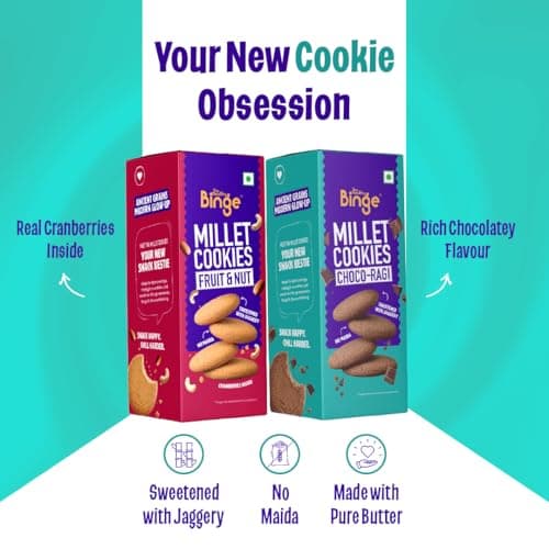 The Healthy Binge Assorted Millet Cookies – Healthy Snacks Combo | Millet Cookies | Jaggery Cookies | Healthy Snacks for Kids and Adults 180g Pack of 2 — image 4