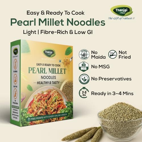 Thanjai Natural Pearl Millet Noodles 180 Grams X 2 (360 Grams) of Homemade Natural Noodles (No Preservatives, No Chemicals, No Artificial Extract) — image 7