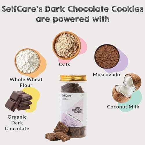 SelfCare By Suman Agarwal Dark Chocolate Oats Cookies 180g - Pack of 1 | Baked - No Maida | No Added Artificial Flavors & Sweeteners | Healthy - Sweet - Tea Time Snack | Jain & Travel Friendly — image 3