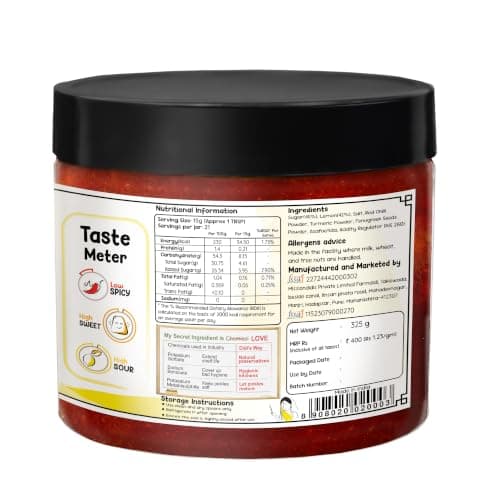 FarmDidi Crushed Lemon Pickle 325g in Fresh | Homemade Oil-Free Nimbu ka Achar with No Onion or Garlic | Traditional Lemon Chunda Style Sweet & Sour Pickle | Grandma’s Taste, Indian Homemade Achar — image 2