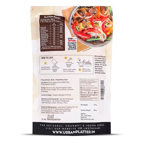 Urban Platter Shirataki Konjac Noodles, 270g (Fat-Free, Gluten-Free, Low Carb, Ready to Use) — image 2