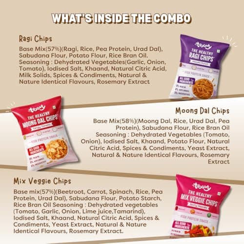 Troovy Healthy Mixed Chips | Tasty & High Protein Snacks | 30% Of Protein Needs | No Palm Oil, Cholesterol or Trans Fats | (Pack of 6) — image 2