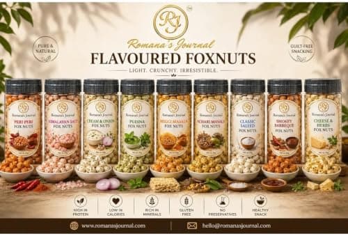 Romana's Journal Roasted Makhana (Fox Nuts) Snack | Crunchy & Flavorful Roasted Lotus Seeds | Multiple Flavor Options Available | Light Everyday Snacking Choice | Tea Time, Travel & Office Snack | Carefully Roasted (Maggie Mania) — image 6