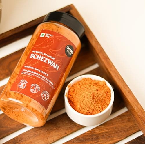 Omas Fresh Jain We-Desi Schezwan Seasoning | No Onion, No Garlic Masala Best for Making Noodles, Pasta, Fried Rice, Nachos (250g, Schezwan) — image 3