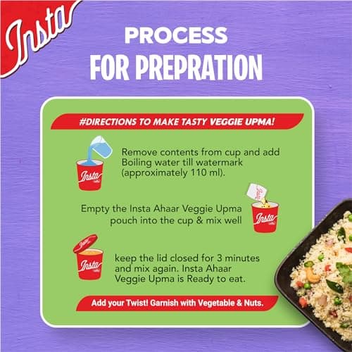 Insta Ahaar Ready To Eat Upma, Cuppa 80g Pack of 1 — image 6