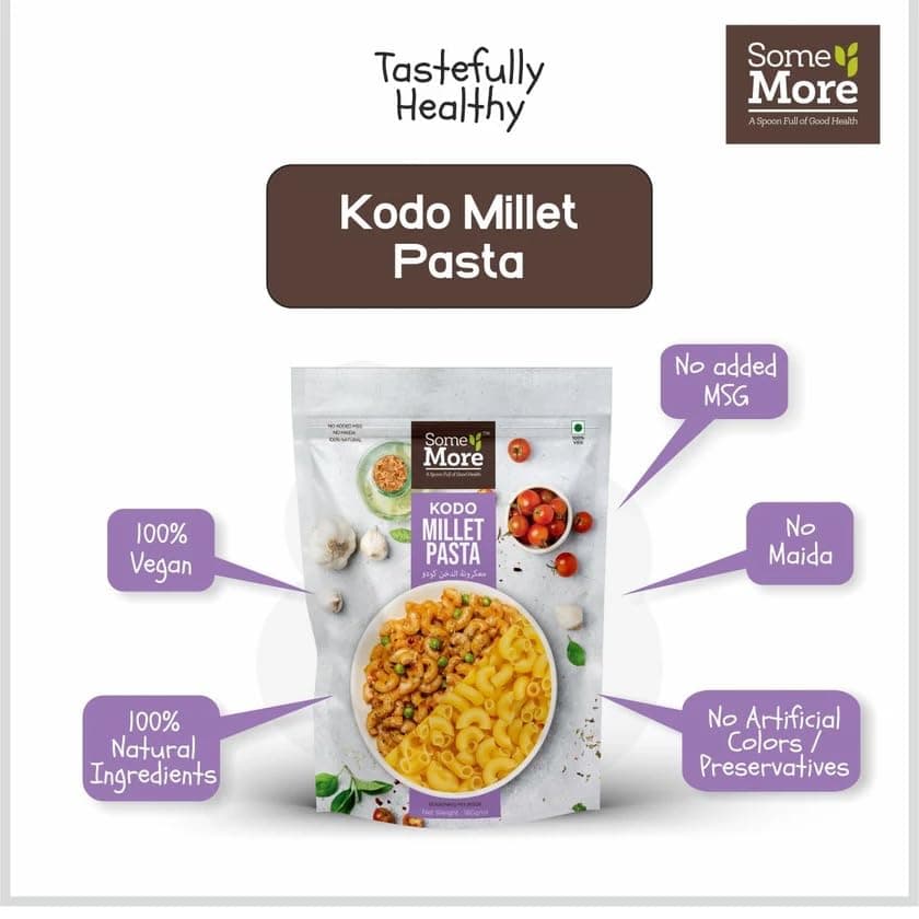 SOME MORE Kodo Millet Pasta 180g | Healthy Grain Instant Cooking Pasta | Quick Meal Option | Traditional Millet Food | Easy Cook Serve Pack | Kitchen Style Snack Box — image 4