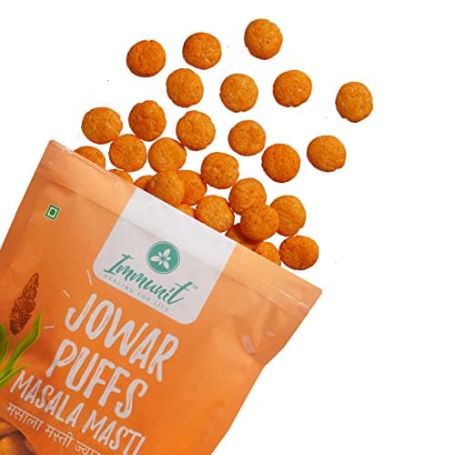 Immunit Gluten Free, Low Fat Masala Masti Jowar Puffs | Healthy & tasty office/party snack, No Preservatives, 60 Grams — image 2