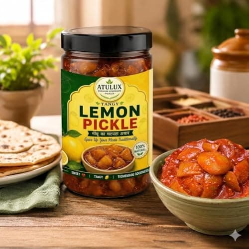 ATULUX Lime Pickle, 500 Grams, Traditional Nimbu Achar, Spicy Tangy Homemade Style, Oil Free, No Onion No Garlic — image 6