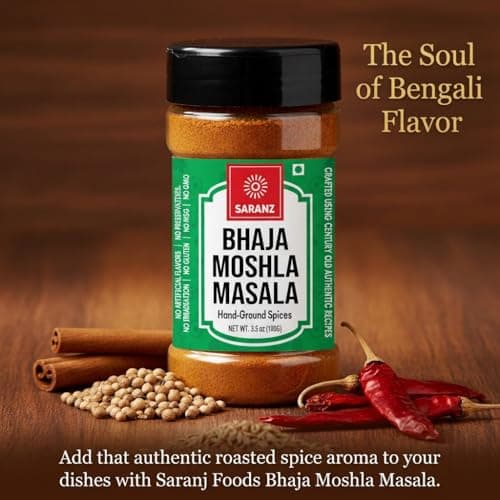 SARANZ Bhaja Moshla Masala | Bengali Garam Masala | Ghugni Masala, Puchka Masala, Golgappe Masale | Organic Indian Spices | Pure & Fresh Spices with Rich & Strong Flavour - 100 Grams Sprinkler Jar — image 4